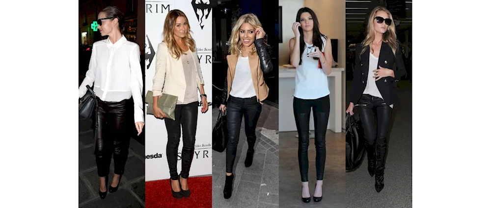 Figures with rubbed leather leggings