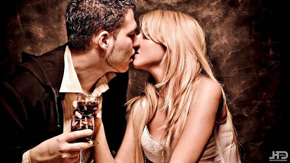 Beautiful blonde woman with a man