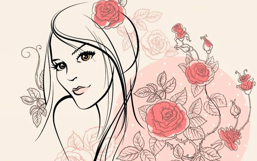 Beautiful girl drawing
