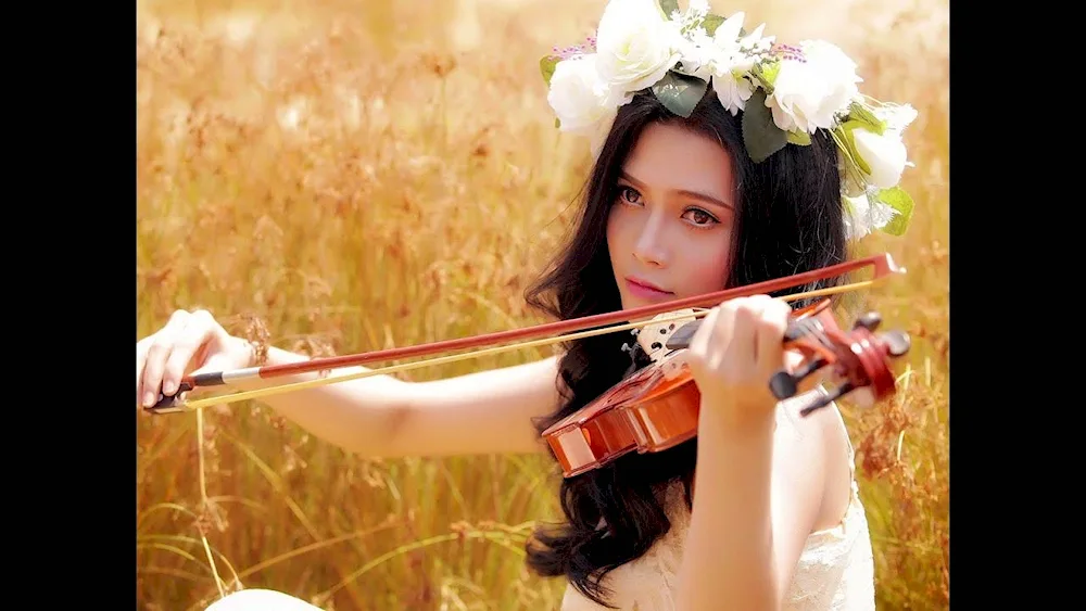 Beautiful girl with violin