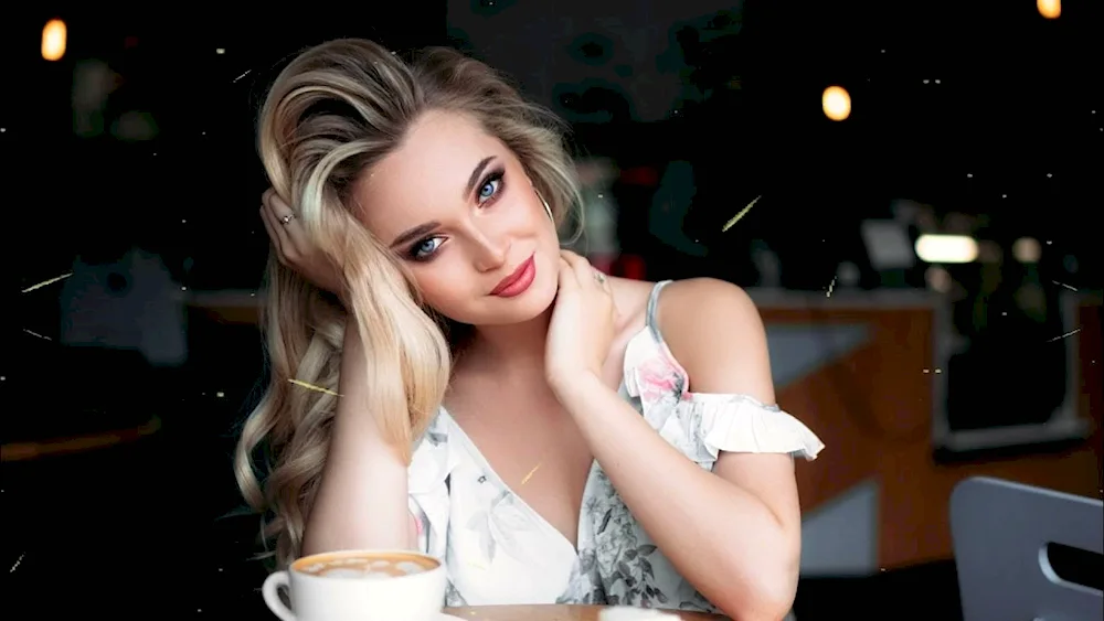 Beautiful girl in cafe