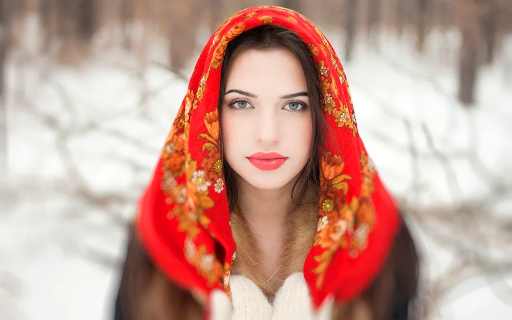 Beautiful girl in scarf