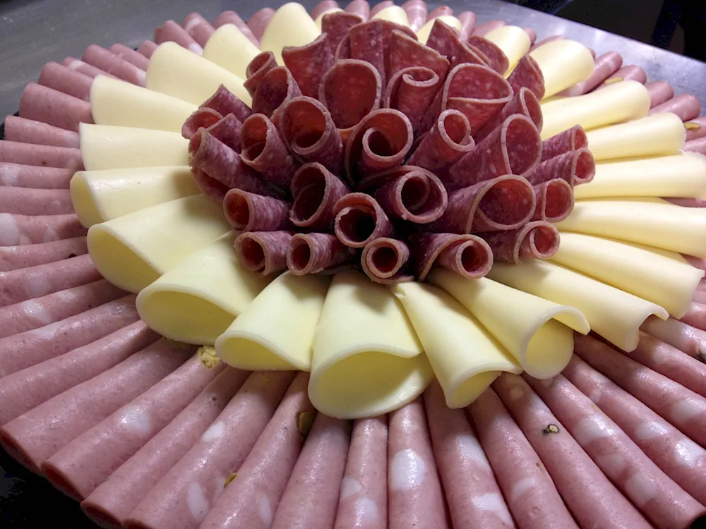 Beautiful. Sausage and cheese slicing
