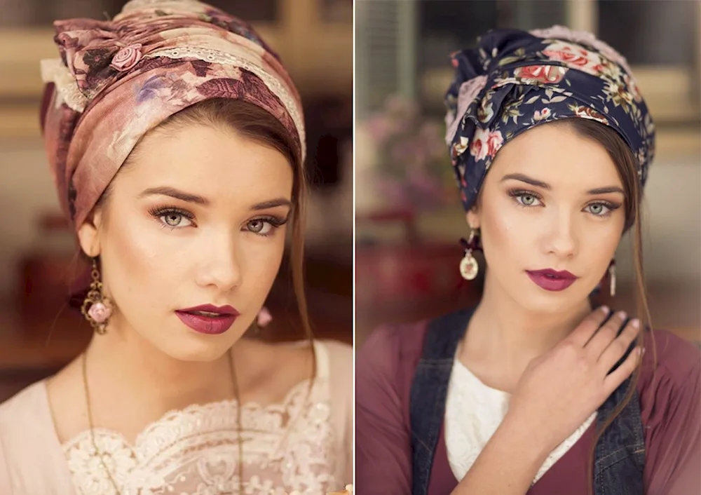 Cute to tie a headscarf on your head