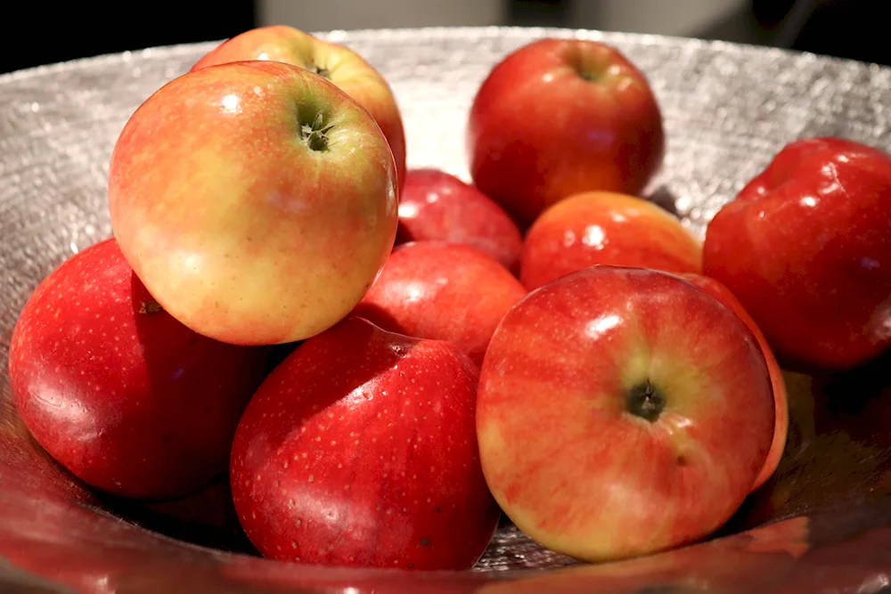 Apple on the black background