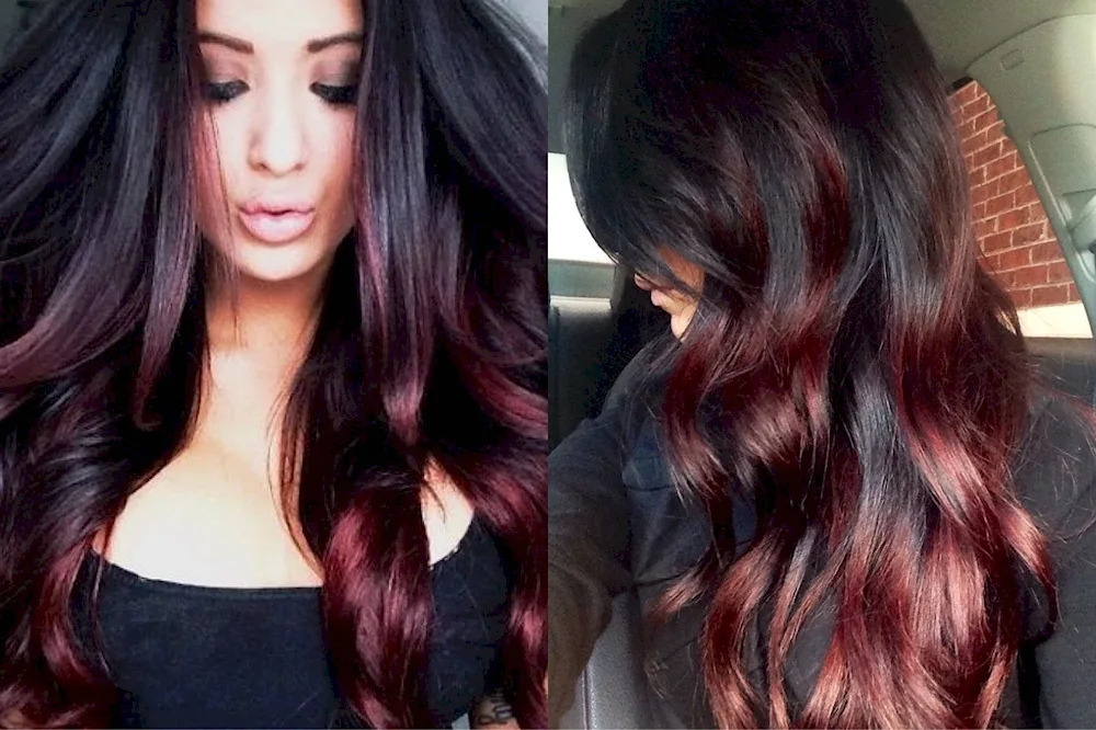 Beautiful colouring on dark hair