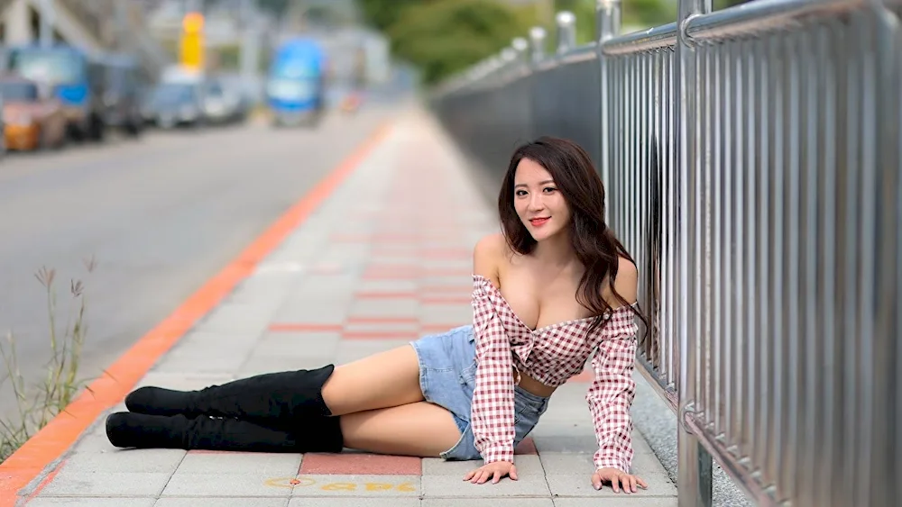 Beautiful Asian girls on the street