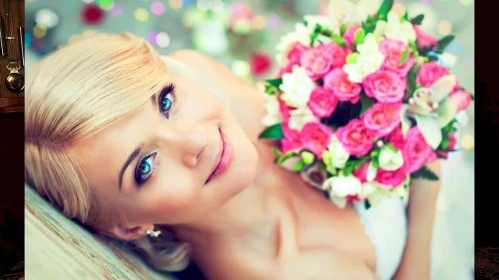 Beautiful blondes with flowers