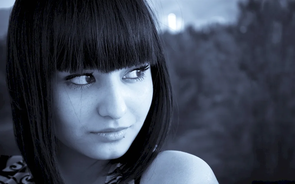 Beautiful girls with bangs