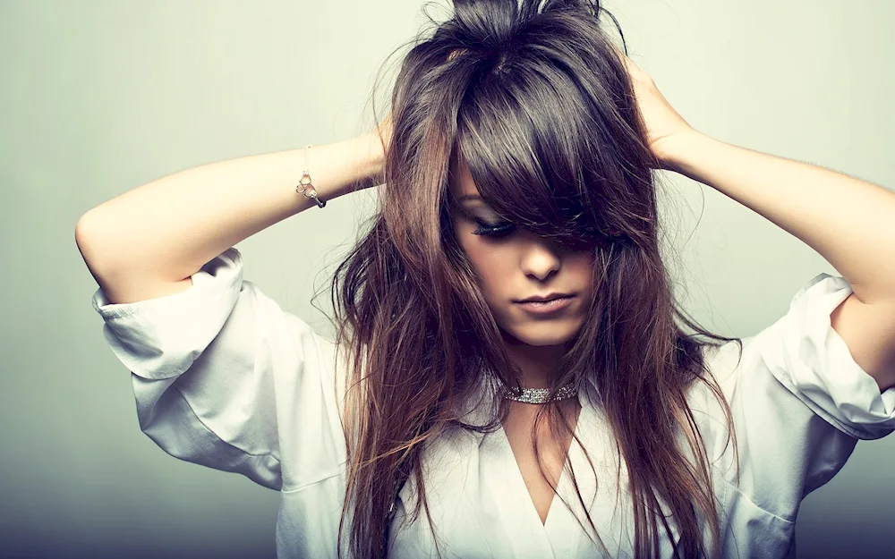 Beautiful girls with bangs