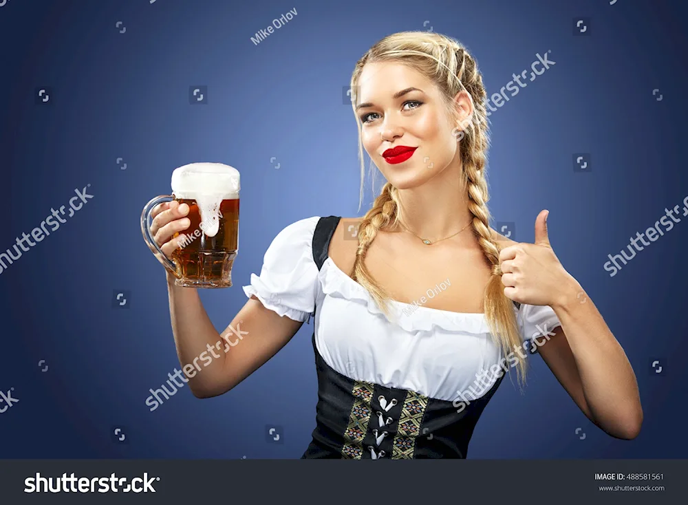 Beautiful girls with beer