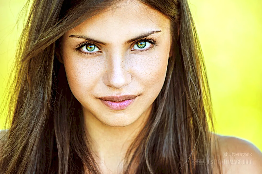 Beautiful girls with green eyes