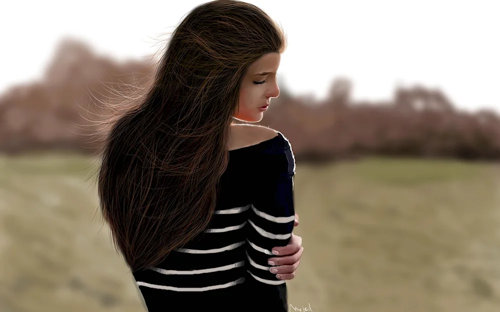 Beautiful girls with brown hair