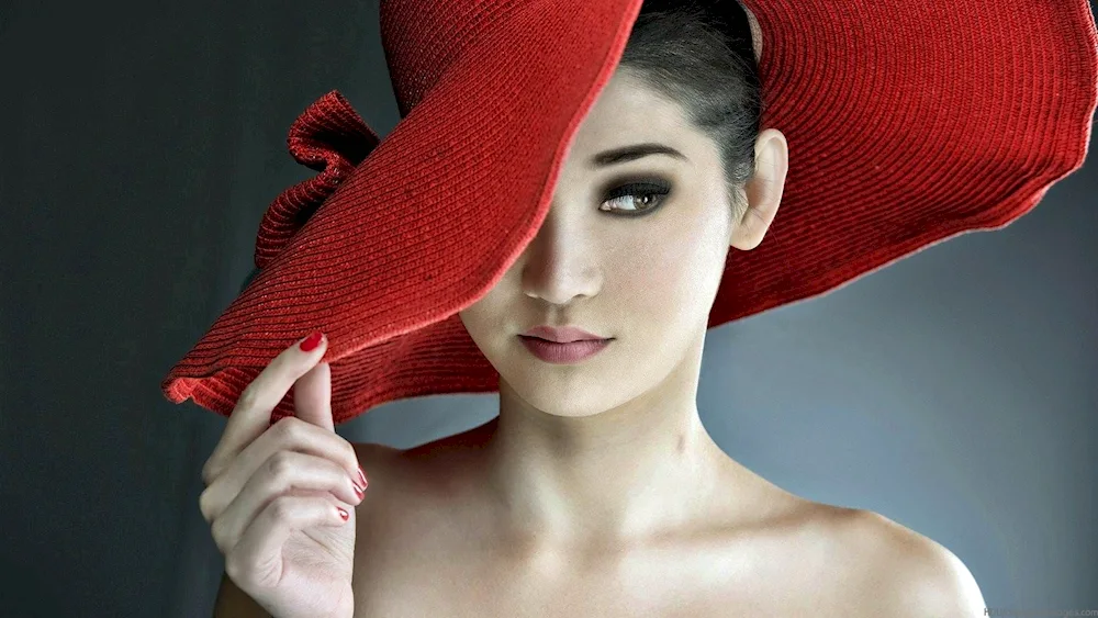 Beautiful girls in a hat