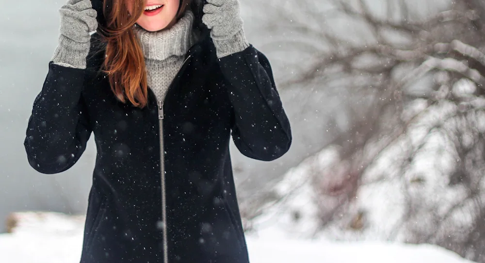 Beautiful girls in winter clothes