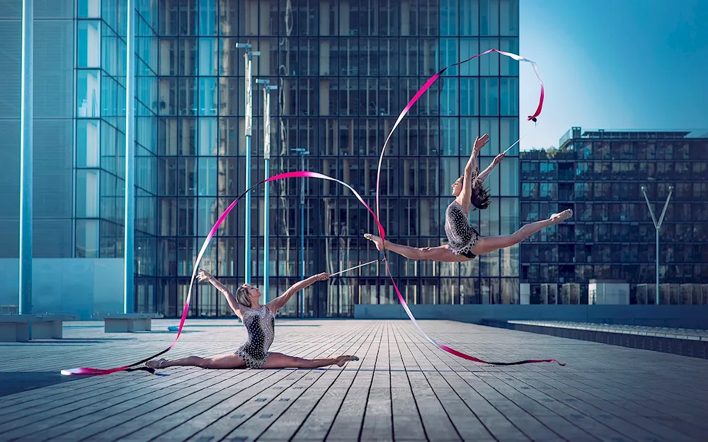 Silhouette gymnast