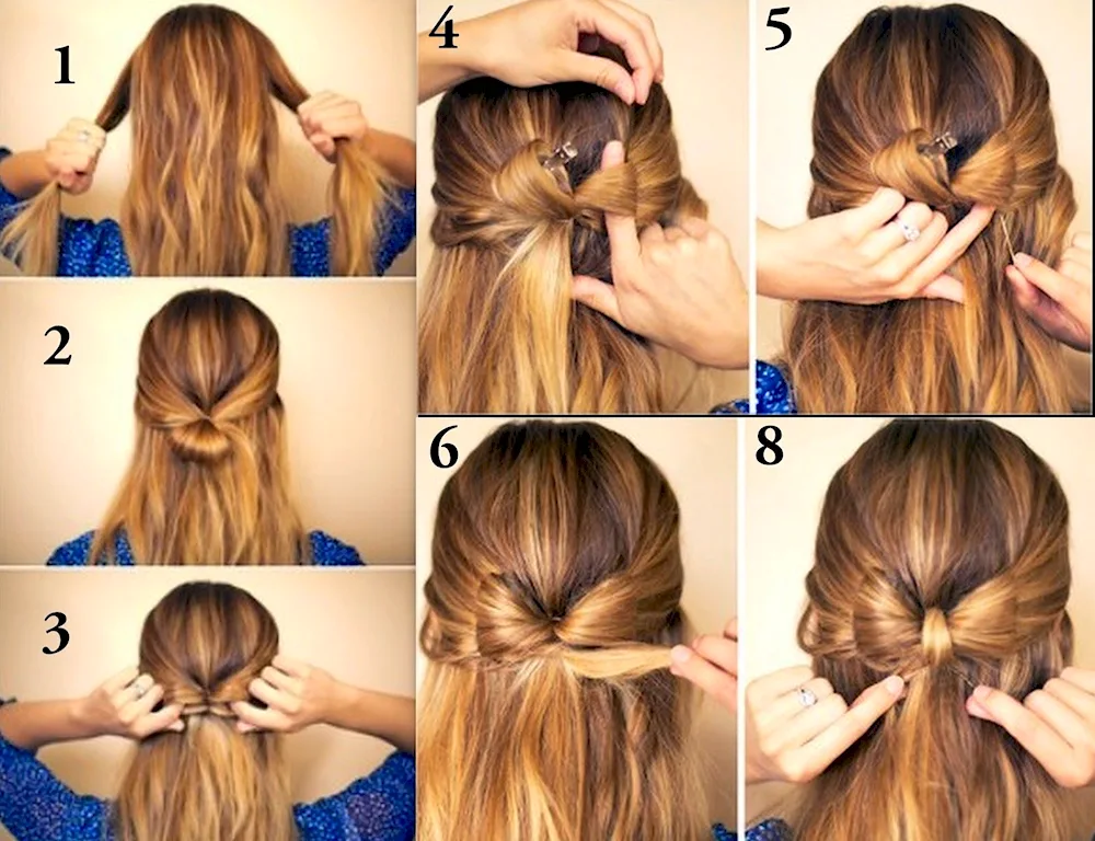 Bow hairstyles for long hair