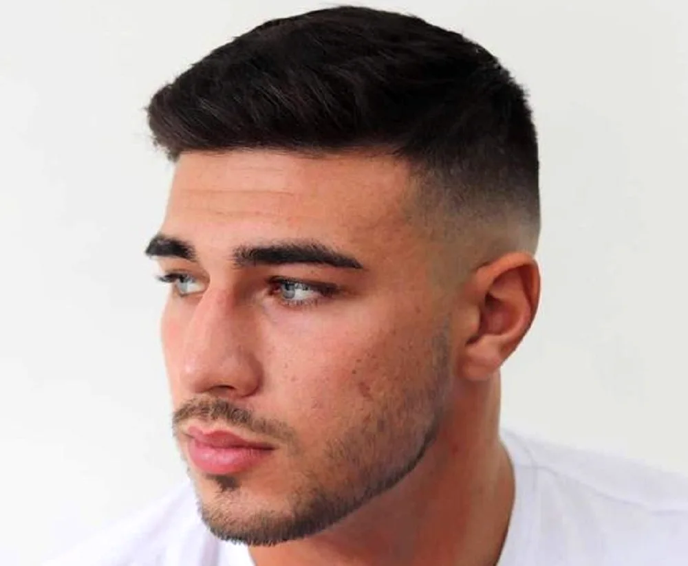Caesar fade cropped haircut