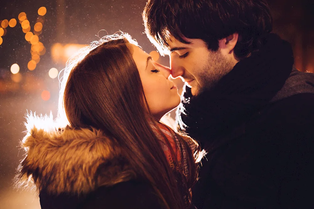 Man and woman on a black background