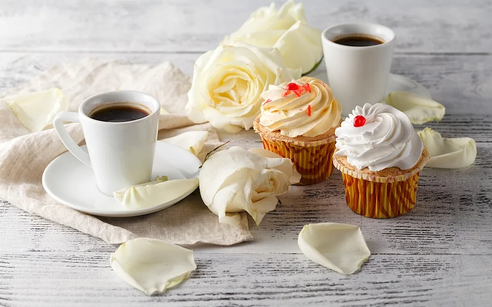 Coffee and flowers