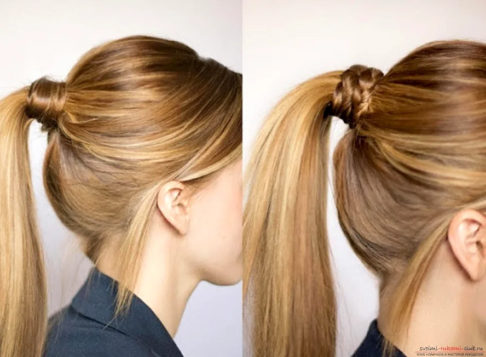 Ponytail hairdo Kim Kardashian