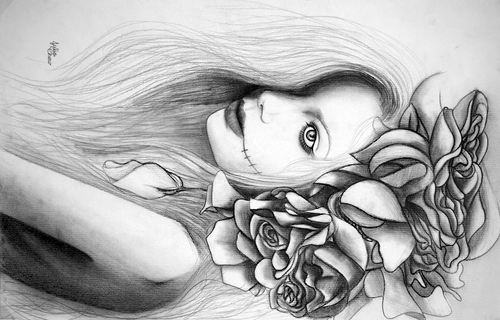 Flowers in pencil