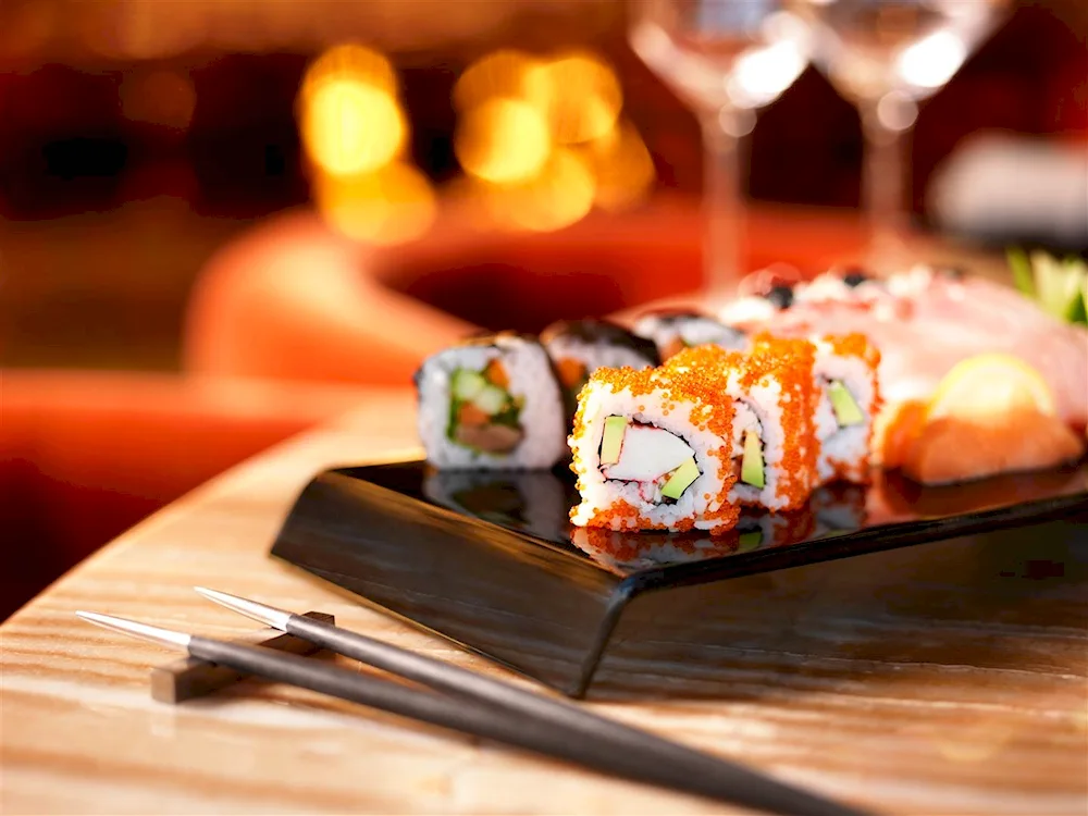 Sushi and wine