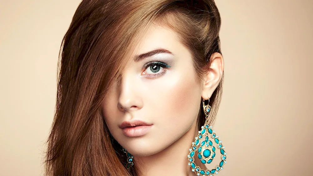 Beautiful earrings on a girl