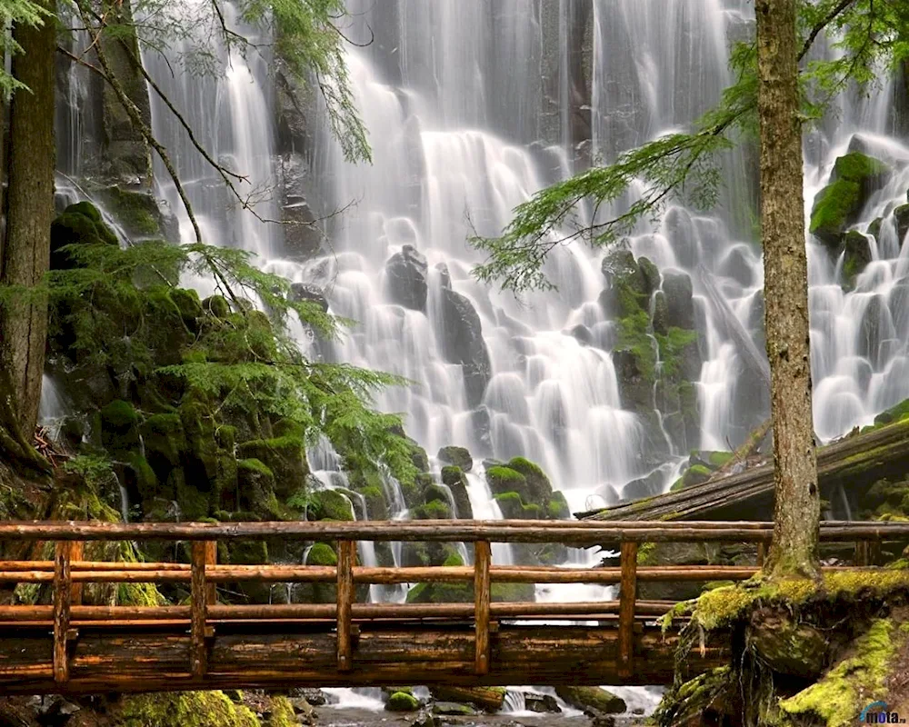 Mountain waterfall Waterfall