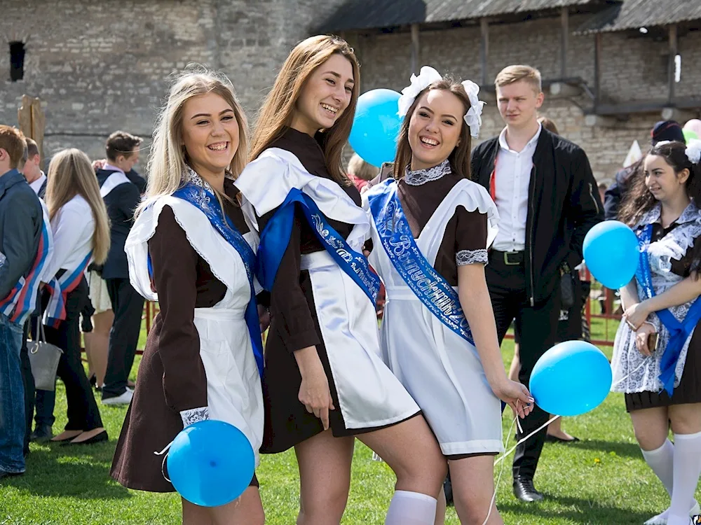 Girls graduating