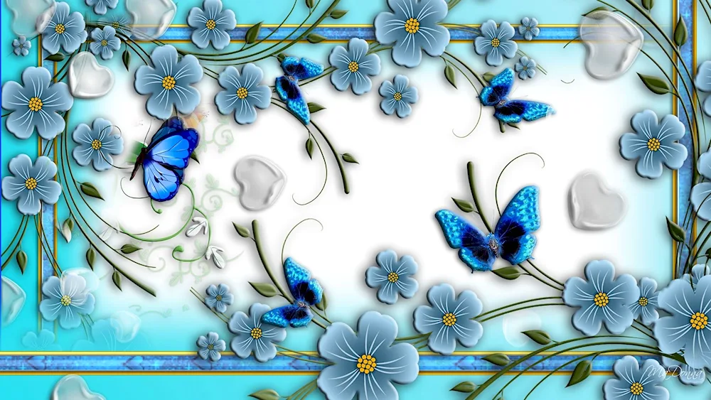 Beautiful background with butterflies