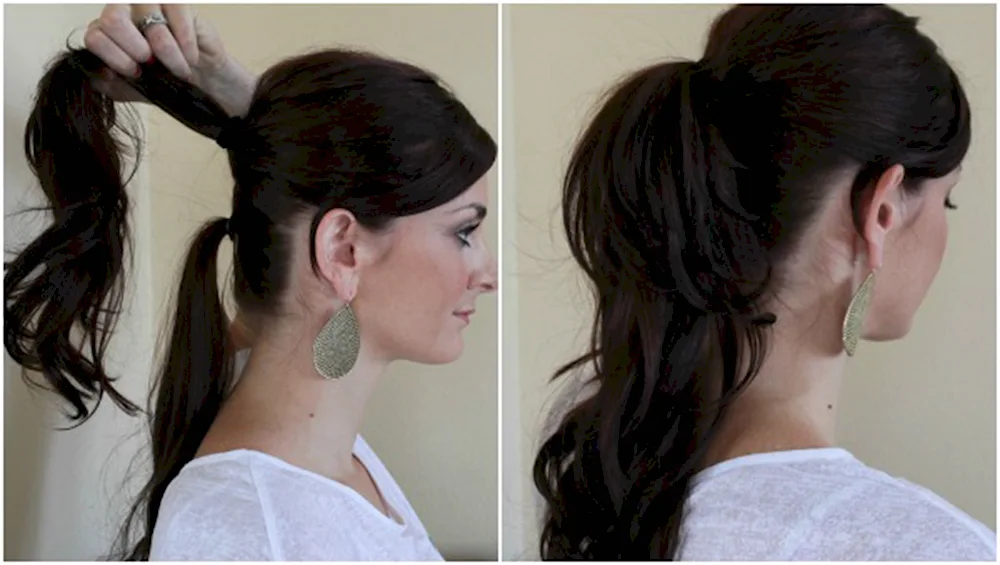 Beautiful ponytail for medium hair