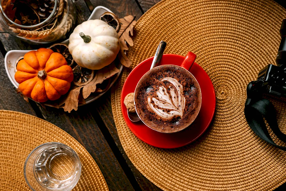 Autumn cup of coffee