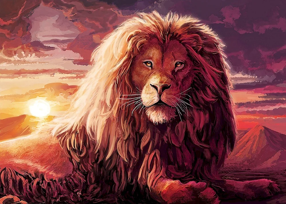 Lion in profile
