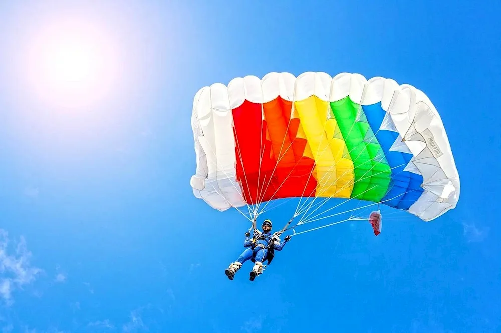 Parachut stencil parachutist