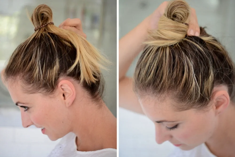 Beautiful bun on short hair