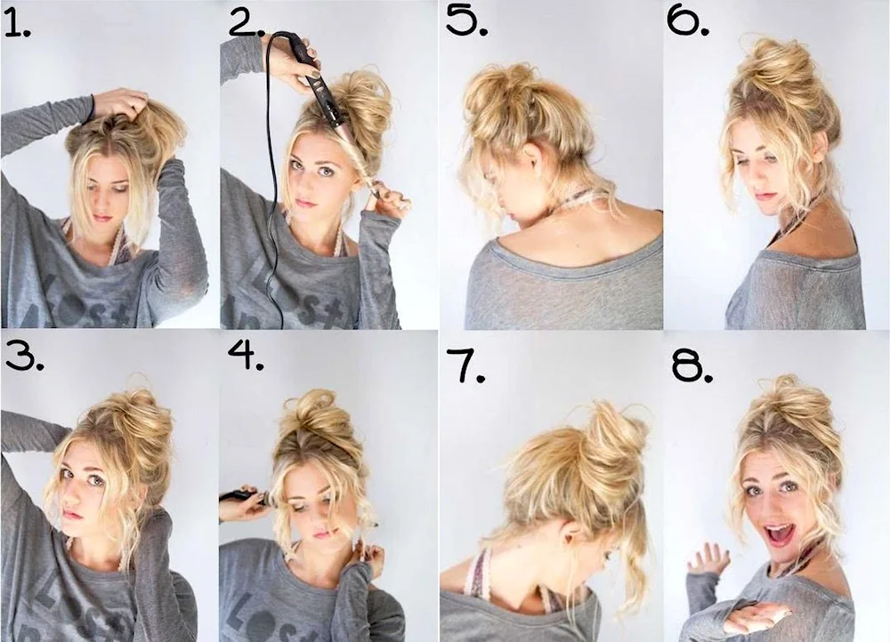 Beautiful bun on short hair