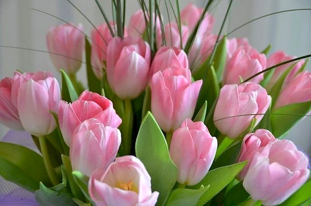 Pion tulips bouquet