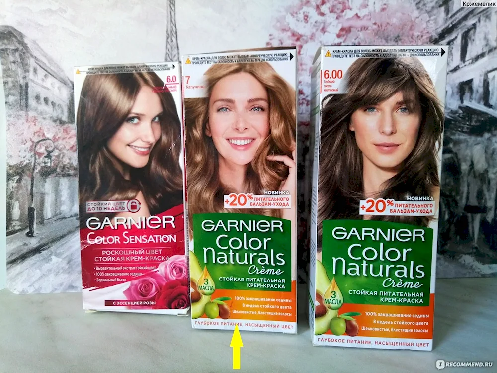 Garnier Color Sensation hair dye colour palette