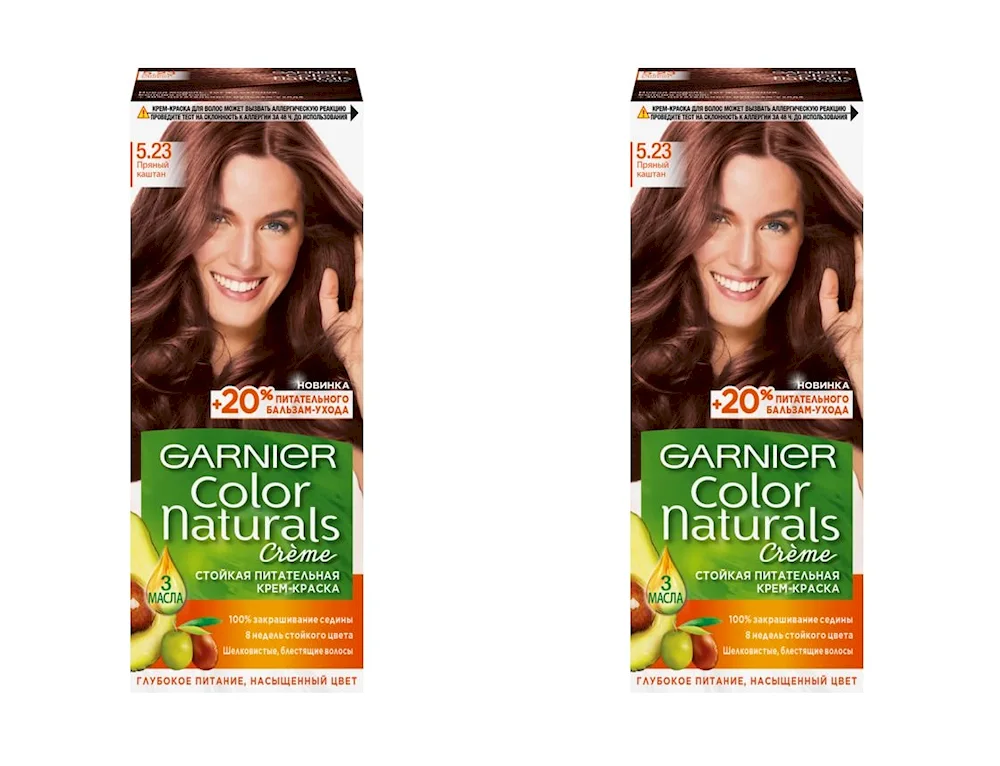 Garnier Color naturals 6 Hazelnut hair dye.