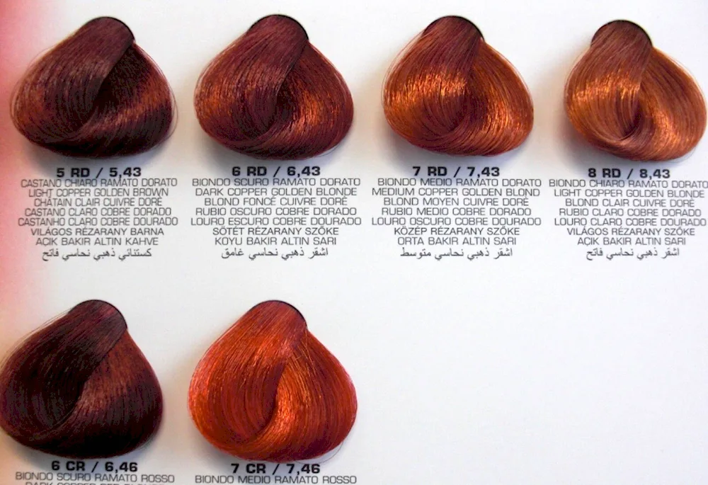 Red hair colour palette
