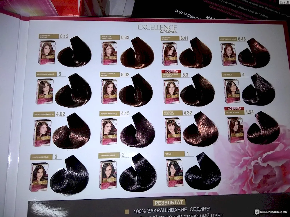 Loreal Excellence colour palette