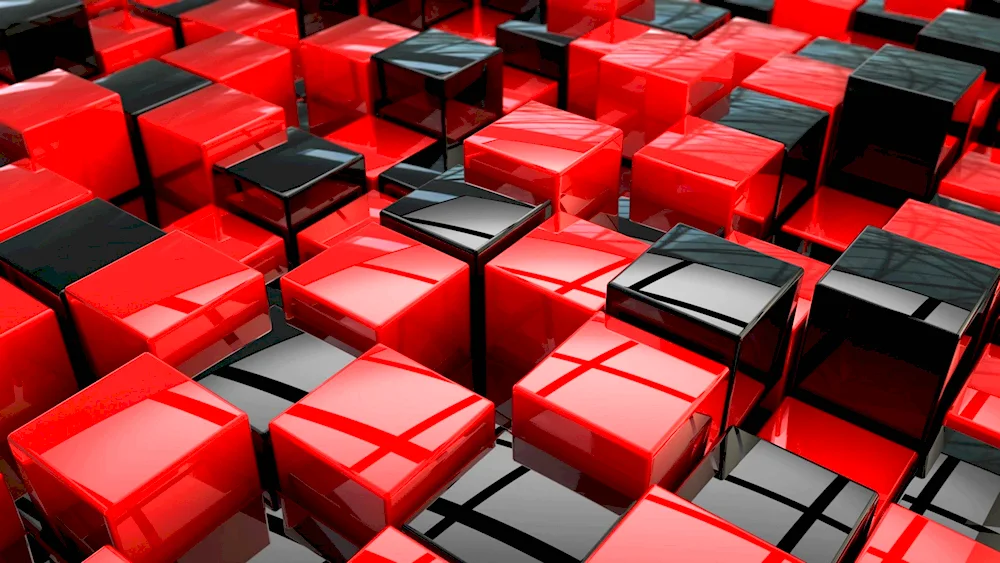 Red black cubes