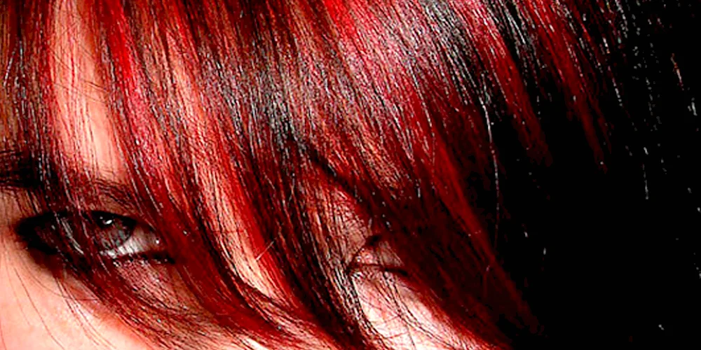 Hair with red strands strands