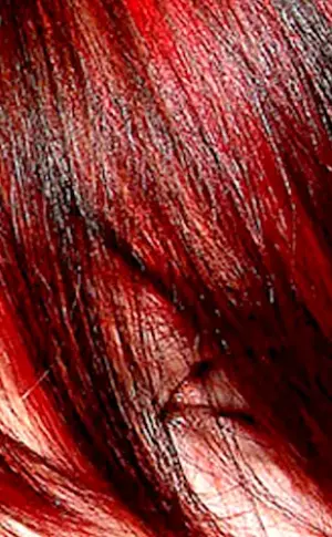 Red colouring on dark hair