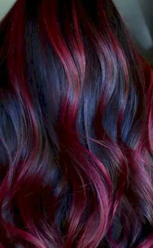 Red colouring on dark hair