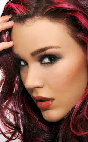 Red colouring on dark hair
