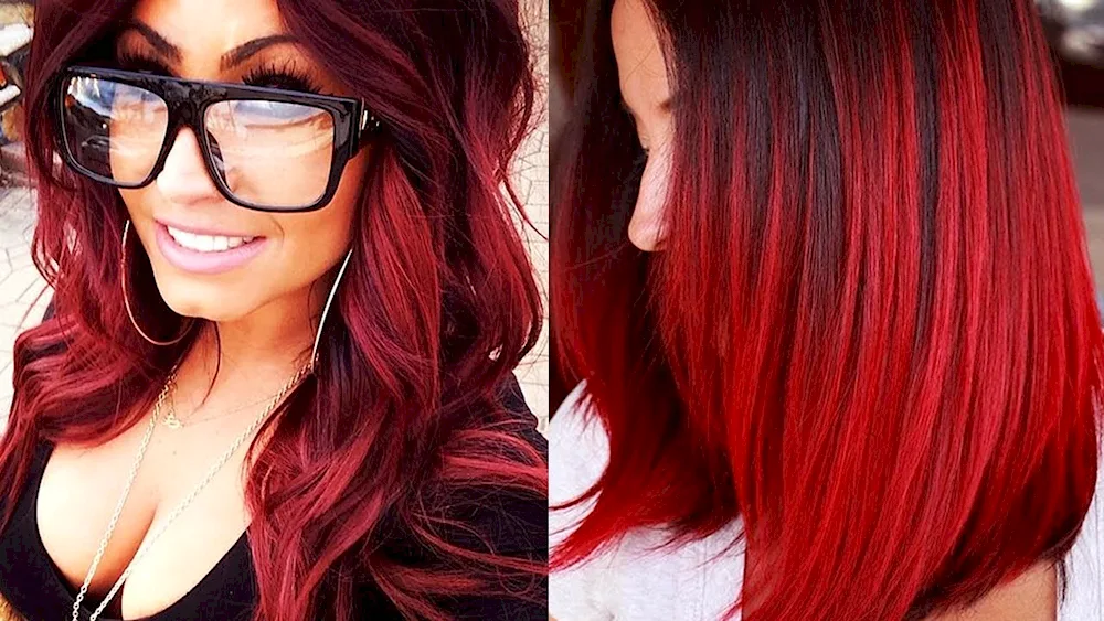 Shatush on red hair. hair