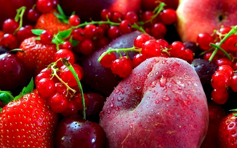Red fruits and berries