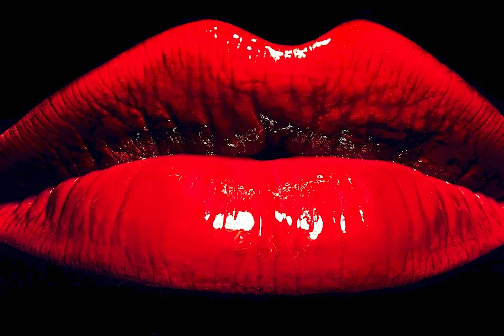 Lip strokes black background